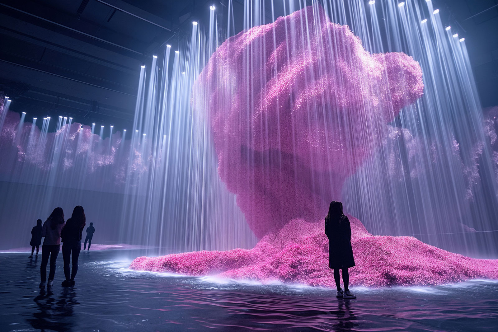 Installazione d'arte digitale immersiva per l'articolo sul rapporto tra musica, emozione e Intelligenza Artificiale