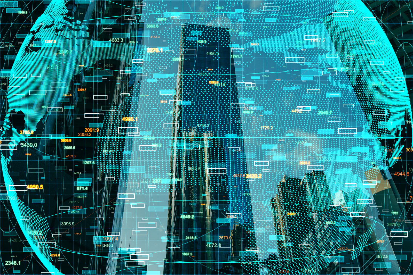 Globo digitale con dati per l'articolo sui contenuti europei e intelligenza artificiale