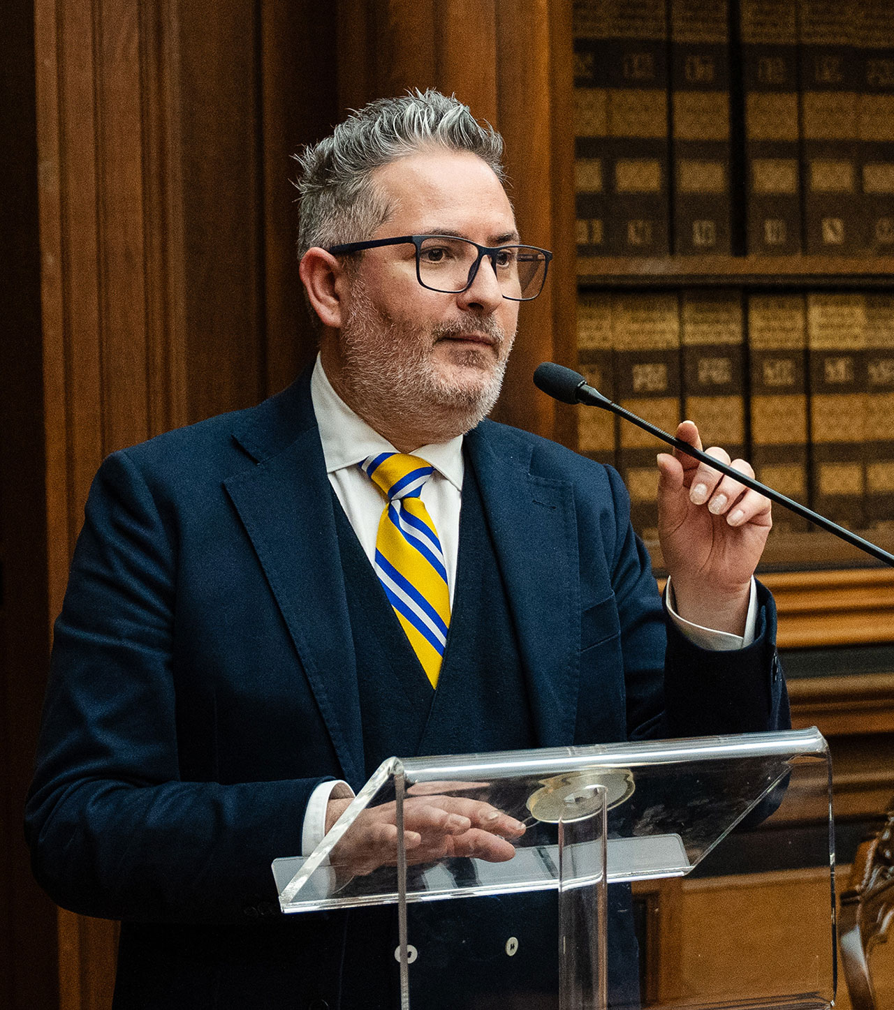 Gabriele Gobbo durante un intervento come divulgatore digitale e speaker