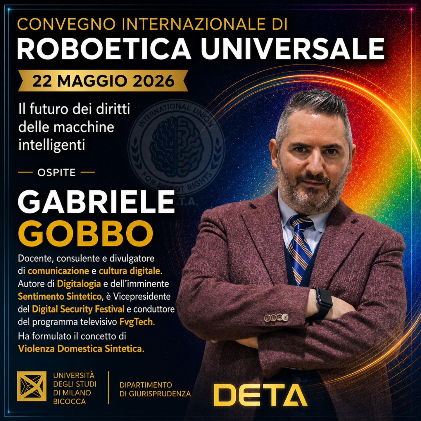 Alla bicocca sono intervenuto al congresso internazionale di roboetica universale - deta Alla Bicocca sono intervenuto al Congresso Internazionale di Roboetica Universale - DETA - Gabriele Gobbo